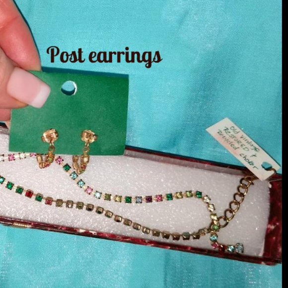 Old Fashioned Vintage Rhinestone Choker Set - Picture 15 of 16